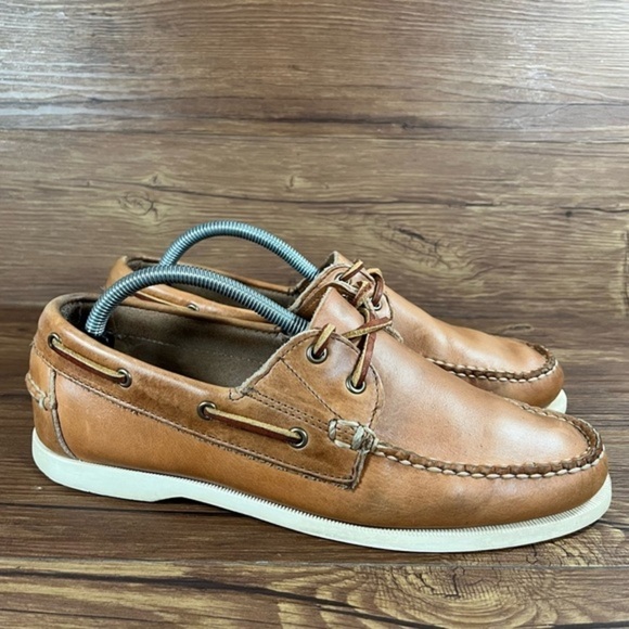 Allen Edmonds Maritime Brown Leather Boat Shoes Men’s Size 8.5 - Picture 1 of 10